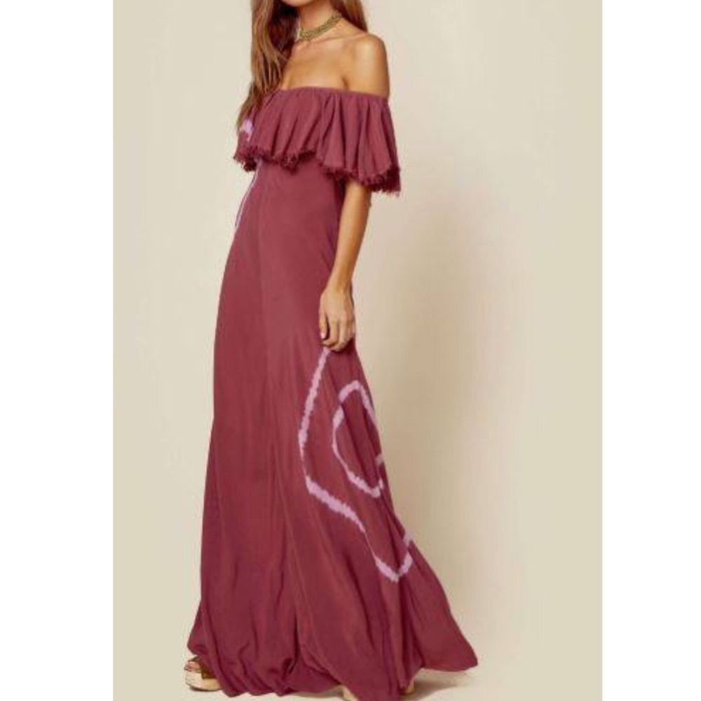 Planet Blue Blue Life  Aphrodite ruffle maxi dress